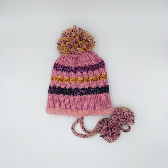 Winter Colorful Knit Pom Pom Hat with Neck Gaiter - Picture 6 of 7